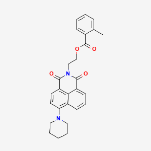 molecular formula C27H26N2O4 B2803019 2-(1,3-dioxo-6-(piperidin-1-yl)-1H-benzo[de]isoquinolin-2(3H)-yl)ethyl 2-methylbenzoate CAS No. 326017-80-5