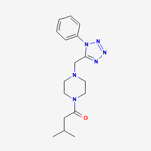molecular formula C17H24N6O B2803020 3-methyl-1-(4-((1-phenyl-1H-tetrazol-5-yl)methyl)piperazin-1-yl)butan-1-one CAS No. 1049423-21-3