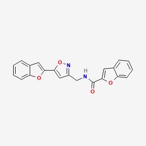 molecular formula C21H14N2O4 B2803024 N-((5-(benzofuran-2-yl)isoxazol-3-yl)methyl)benzofuran-2-carboxamide CAS No. 1105200-69-8