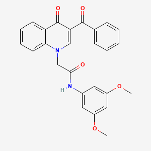 molecular formula C26H22N2O5 B2803029 2-(3-benzoyl-4-oxoquinolin-1(4H)-yl)-N-(3,5-dimethoxyphenyl)acetamide CAS No. 897759-00-1