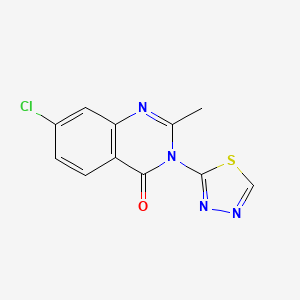 molecular formula C11H7ClN4OS B2803030 7-chloro-2-methyl-3-(1,3,4-thiadiazol-2-yl)-4(3H)-quinazolinone CAS No. 338793-90-1