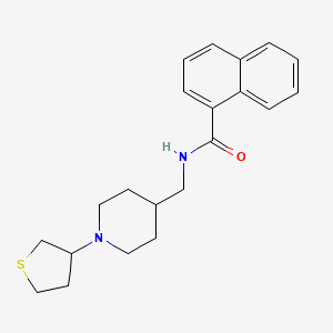 molecular formula C21H26N2OS B2803032 N-((1-(四氢噻吩-3-基)哌啶-4-基)甲基)-1-萘酰胺 CAS No. 2034572-22-8