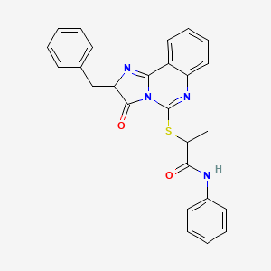 2-((2-benzyl-3-oxo-2,3-dihydroimidazo[1,2-c]quinazolin-5-yl)thio)-N-phenylpropanamide