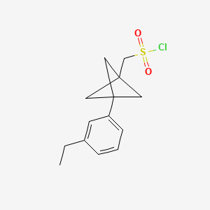 [3-(3-Ethylphenyl)-1-bicyclo[1.1.1]pentanyl]methanesulfonyl chloride