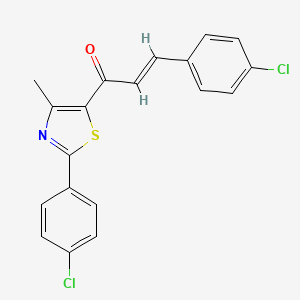 (E)-3-(4-chlorophenyl)-1-[2-(4-chlorophenyl)-4-methyl-1,3-thiazol-5-yl]prop-2-en-1-one