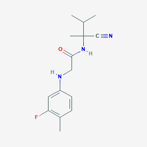 molecular formula C15H20FN3O B2803046 N-(2-氰基-3-甲基丁-2-基)-2-(3-氟-4-甲基苯胺基)乙酰胺 CAS No. 1208431-99-5
