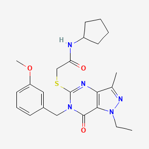 N-cyclopentyl-2-((1-ethyl-6-(3-methoxybenzyl)-3-methyl-7-oxo-6,7-dihydro-1H-pyrazolo[4,3-d]pyrimidin-5-yl)thio)acetamide