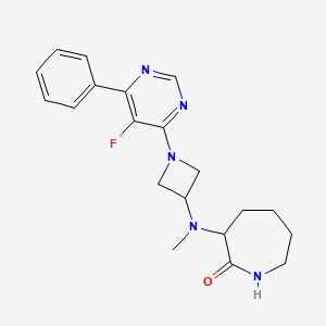 molecular formula C20H24FN5O B2803053 3-{[1-(5-Fluoro-6-phenylpyrimidin-4-yl)azetidin-3-yl](methyl)amino}azepan-2-one CAS No. 2379951-98-9