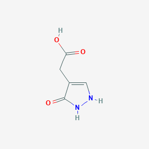 molecular formula C5H6N2O3 B2803054 (3-羟基-1H-吡唑-4-基)乙酸 CAS No. 876716-99-3
