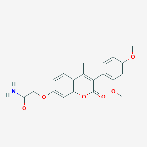 molecular formula C20H19NO6 B2803055 2-((3-(2,4-dimethoxyphenyl)-4-methyl-2-oxo-2H-chromen-7-yl)oxy)acetamide CAS No. 864752-65-8
