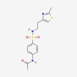 molecular formula C14H17N3O3S2 B2803056 N-(4-(N-(2-(2-methylthiazol-4-yl)ethyl)sulfamoyl)phenyl)acetamide CAS No. 863511-51-7