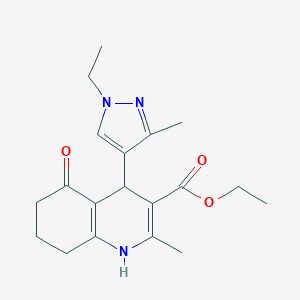 ethyl 4-(1-ethyl-3-methyl-1H-pyrazol-4-yl)-2-methyl-5-oxo-1,4,5,6,7,8-hexahydro-3-quinolinecarboxylate