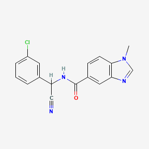 molecular formula C17H13ClN4O B2803065 N-[(3-chlorophenyl)(cyano)methyl]-1-methyl-1H-1,3-benzodiazole-5-carboxamide CAS No. 1445659-25-5