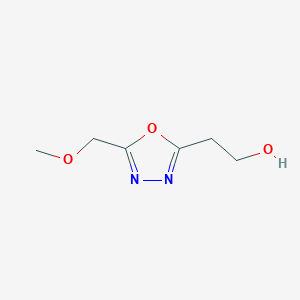 molecular formula C6H10N2O3 B2803066 2-[5-(Methoxymethyl)-1,3,4-oxadiazol-2-yl]ethan-1-ol CAS No. 1989659-94-0