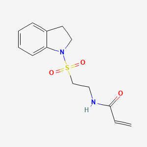 molecular formula C13H16N2O3S B2803068 N-[2-(2,3-dihydro-1H-indole-1-sulfonyl)ethyl]prop-2-enamide CAS No. 2094751-97-8
