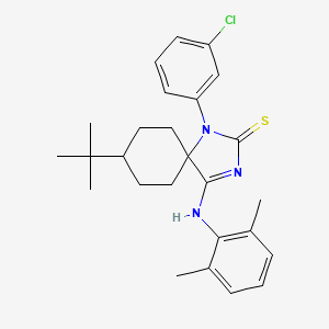 molecular formula C26H32ClN3S B2803071 (Z)-8-(叔丁基)-1-(3-氯苯基)-4-((2,6-二甲基苯基)亚胺)-1,3-二氮杂螺[4.5]癸烷-2-硫酮 CAS No. 313230-61-4