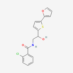 2-Chloro-N-[2-[5-(furan-2-yl)thiophen-2-yl]-2-hydroxyethyl]benzamide