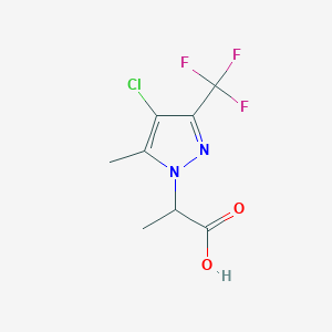 molecular formula C8H8ClF3N2O2 B2803079 2-[4-氯-5-甲基-3-(三氟甲基)-1H-吡唑-1-基]丙酸 CAS No. 1005679-11-7