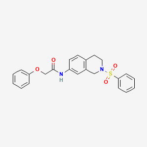 molecular formula C23H22N2O4S B2803084 2-苯氧基-N-(2-(苯基磺酰)-1,2,3,4-四氢异喹啉-7-基)乙酰胺 CAS No. 954682-96-3