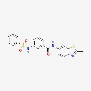 molecular formula C21H17N3O3S2 B2803094 3-benzenesulfonamido-N-(2-methyl-1,3-benzothiazol-6-yl)benzamide CAS No. 898466-05-2
