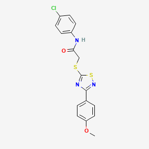 molecular formula C17H14ClN3O2S2 B2803098 N-(4-chlorophenyl)-2-((3-(4-methoxyphenyl)-1,2,4-thiadiazol-5-yl)thio)acetamide CAS No. 864922-28-1