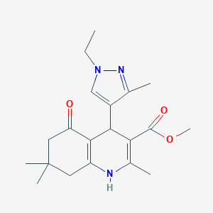 molecular formula C20H27N3O3 B280310 methyl 4-(1-ethyl-3-methyl-1H-pyrazol-4-yl)-2,7,7-trimethyl-5-oxo-1,4,5,6,7,8-hexahydro-3-quinolinecarboxylate 
