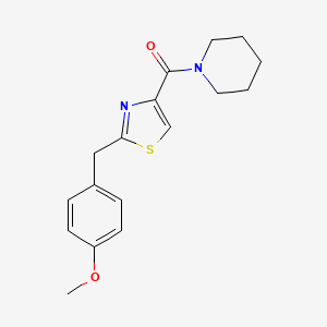 molecular formula C17H20N2O2S B2803101 [2-(4-甲氧基苄基)-1,3-噻唑-4-基](哌啶基)甲酮 CAS No. 478030-65-8