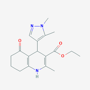 molecular formula C18H23N3O3 B280311 ethyl 4-(1,5-dimethyl-1H-pyrazol-4-yl)-2-methyl-5-oxo-1,4,5,6,7,8-hexahydro-3-quinolinecarboxylate 