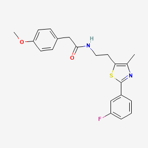 molecular formula C21H21FN2O2S B2803117 N-[2-[2-(3-fluorophenyl)-4-methyl-1,3-thiazol-5-yl]ethyl]-2-(4-methoxyphenyl)acetamide CAS No. 933248-93-2