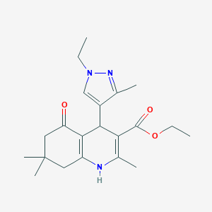 molecular formula C21H29N3O3 B280312 ethyl 4-(1-ethyl-3-methyl-1H-pyrazol-4-yl)-2,7,7-trimethyl-5-oxo-1,4,5,6,7,8-hexahydroquinoline-3-carboxylate 