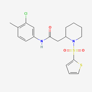 N-(3-chloro-4-methylphenyl)-2-(1-(thiophen-2-ylsulfonyl)piperidin-2-yl)acetamide