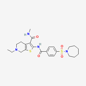 2-[[4-(azepan-1-ylsulfonyl)benzoyl]amino]-6-ethyl-N-methyl-5,7-dihydro-4H-thieno[2,3-c]pyridine-3-carboxamide