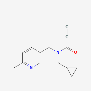molecular formula C15H18N2O B2803130 N-(Cyclopropylmethyl)-N-[(6-methylpyridin-3-yl)methyl]but-2-ynamide CAS No. 2411297-38-4