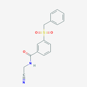 molecular formula C16H14N2O3S B2803137 N-(cyanomethyl)-3-phenylmethanesulfonylbenzamide CAS No. 1333617-40-5