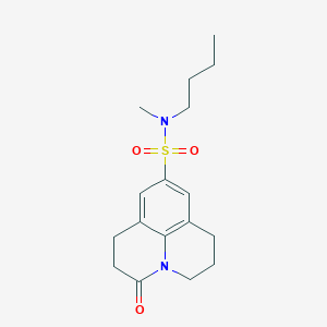 molecular formula C17H24N2O3S B2803141 N-丁基-N-甲基-3-氧代-1,2,3,5,6,7-六氢-吡啶并[3,2,1-ij]喹啉-9-磺酰胺 CAS No. 898464-57-8