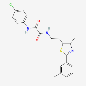 molecular formula C21H20ClN3O2S B2803142 N1-(4-chlorophenyl)-N2-(2-(4-methyl-2-(m-tolyl)thiazol-5-yl)ethyl)oxalamide CAS No. 894017-31-3