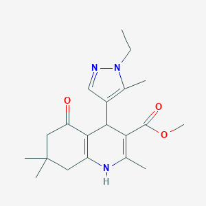 molecular formula C20H27N3O3 B280315 methyl 4-(1-ethyl-5-methyl-1H-pyrazol-4-yl)-2,7,7-trimethyl-5-oxo-1,4,5,6,7,8-hexahydro-3-quinolinecarboxylate 