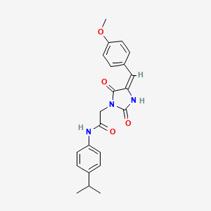 molecular formula C22H23N3O4 B2803155 (E)-N-(4-异丙基苯基)-2-(4-(4-甲氧基苄亚甲基)-2,5-二氧杂氮杂环己烷-1-基)乙酰胺 CAS No. 867311-85-1