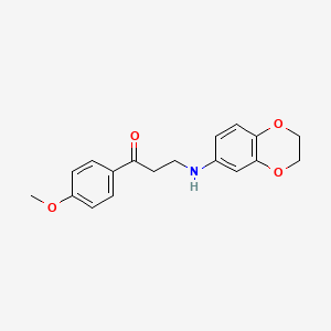 molecular formula C18H19NO4 B2803166 3-(2,3-Dihydro-1,4-benzodioxin-6-ylamino)-1-(4-methoxyphenyl)-1-propanone CAS No. 312510-68-2