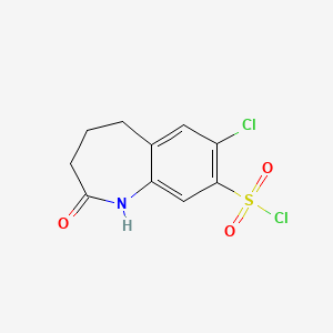 molecular formula C10H9Cl2NO3S B2803170 7-chloro-2-oxo-2,3,4,5-tetrahydro-1H-1-benzazepine-8-sulfonyl chloride CAS No. 1094543-97-1