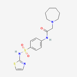 molecular formula C17H22N4O3S2 B2803180 2-(环庚烷-1-基)-N-(4-(N-(噻唑-2-基)磺酰胺)苯基)乙酰胺 CAS No. 845264-43-9