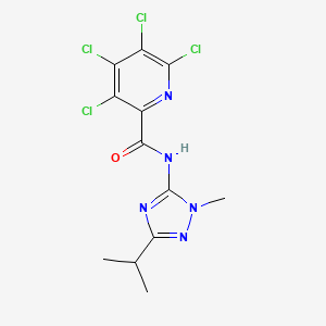 molecular formula C12H11Cl4N5O B2803186 3,4,5,6-tetrachloro-N-[1-methyl-3-(propan-2-yl)-1H-1,2,4-triazol-5-yl]pyridine-2-carboxamide CAS No. 1798727-56-6