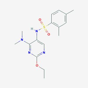 molecular formula C16H22N4O3S B2803190 N-(4-(二甲胺)-2-乙氧基嘧啶-5-基)-2,4-二甲基苯磺酰胺 CAS No. 1795296-85-3