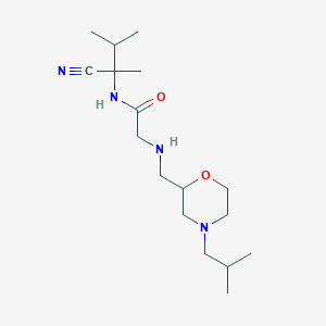 molecular formula C17H32N4O2 B2803193 N-(1-cyano-1,2-dimethylpropyl)-2-({[4-(2-methylpropyl)morpholin-2-yl]methyl}amino)acetamide CAS No. 1311845-07-4