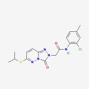 molecular formula C17H18ClN5O2S B2803199 N-(2-chloro-4-methylphenyl)-2-[3-oxo-6-(propan-2-ylsulfanyl)-2H,3H-[1,2,4]triazolo[4,3-b]pyridazin-2-yl]acetamide CAS No. 1040652-75-2