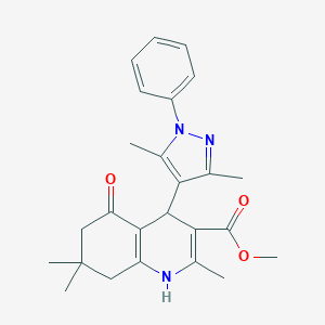 molecular formula C25H29N3O3 B280320 methyl 4-(3,5-dimethyl-1-phenyl-1H-pyrazol-4-yl)-2,7,7-trimethyl-5-oxo-1,4,5,6,7,8-hexahydro-3-quinolinecarboxylate 