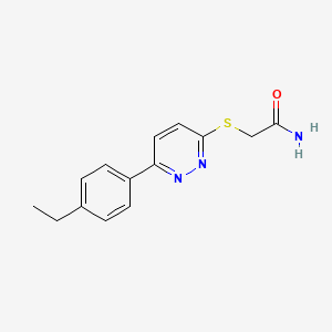molecular formula C14H15N3OS B2803204 2-[6-(4-Ethylphenyl)pyridazin-3-yl]sulfanylacetamide CAS No. 893982-18-8