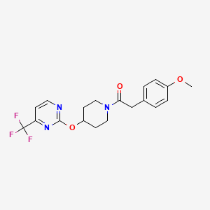 2-(4-Methoxyphenyl)-1-[4-[4-(trifluoromethyl)pyrimidin-2-yl]oxypiperidin-1-yl]ethanone