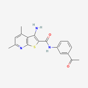 molecular formula C18H17N3O2S B2803208 N-(3-Acetylphenyl)-3-amino-4,6-dimethylthieno[2,3-b]pyridine-2-carboxamide CAS No. 691866-86-1