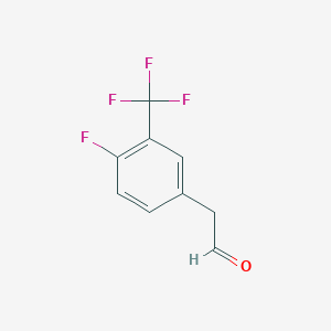 molecular formula C9H6F4O B2803211 2-(4-氟-3-(三氟甲基)苯基)乙醛 CAS No. 1260759-93-0